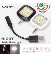 Pack of Two 16 LED Night Using Selfie Enhancing Flash Light 